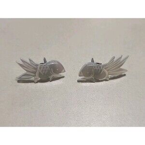 Mother of Pearl Koi Fish Stud Earrings Goldfish Design Vintage